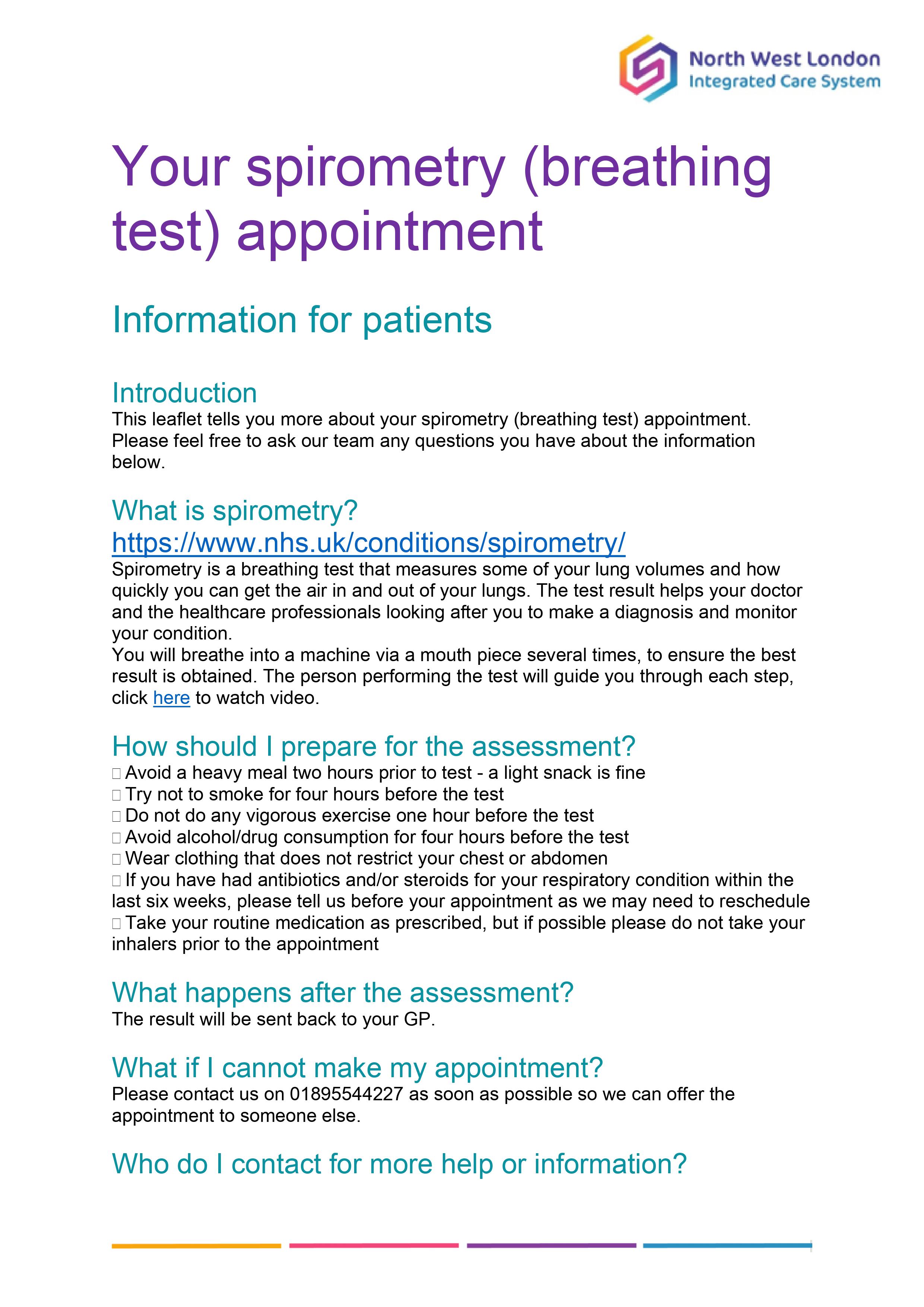 Spirometry Patient Leaflet 1